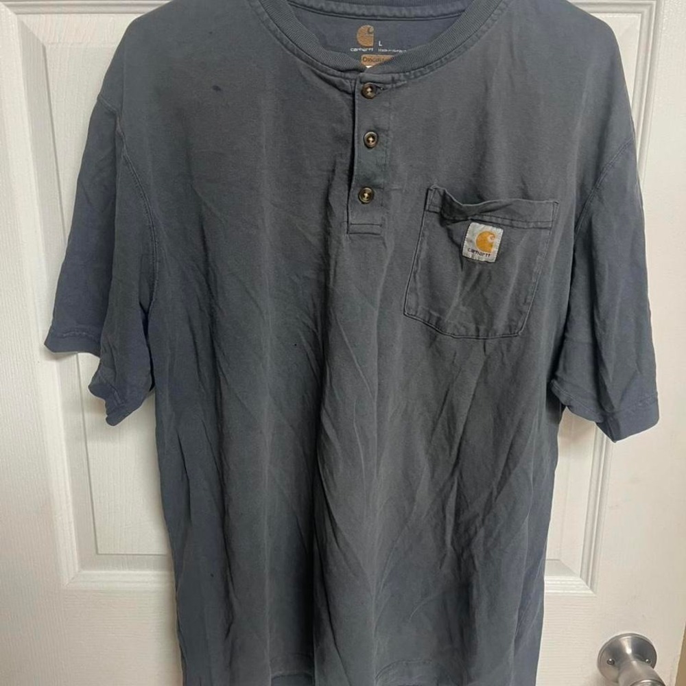 Carhartt grey henley shirt Size L #workwear #henley